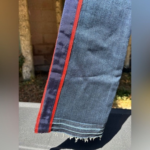 Veronica Beard 24 NWT Carolyn Baby Boot Jean Midnight Wash Tuxedo Stripe - Picture 4 of 7